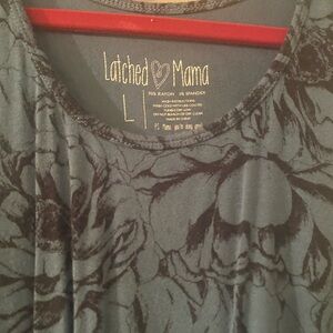 Size L blue floral Latched Mama tank nursing maternity dress EUC